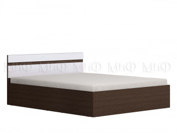 Ким кровать 1,6 (Венге/белый глянец) в Бобровке - bobrovka.mebel54.com | фото
