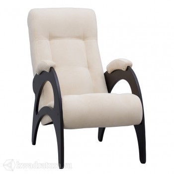 Кресло для отдыха Неаполь Модель 9 без лозы (Венге-эмаль/Ткань Ваниль Verona Vanilla) в Бобровке - bobrovka.mebel54.com | фото
