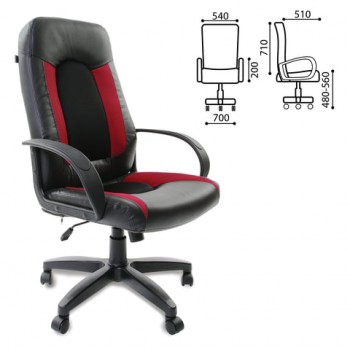 Кресло офисное BRABIX Strike EX-525 (черно-красный) в Бобровке - bobrovka.mebel54.com | фото