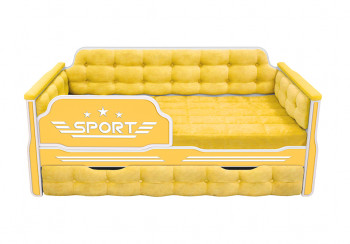 Кровать 170 серии Спорт 1 ящик 74 Жёлтый (мягкие боковые накладки) в Бобровке - bobrovka.mebel54.com | фото