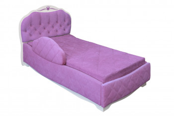 Кровать 190 Гармония Lux 67 Светло-фиолетовый (мягкий бортик) в Бобровке - bobrovka.mebel54.com | фото