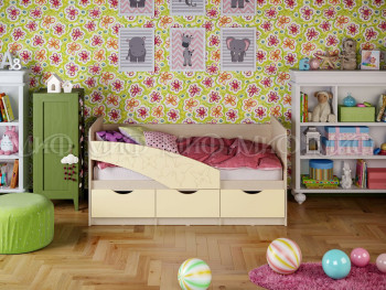 Кровать Бабочки 1,8м (Ваниль матовый) в Бобровке - bobrovka.mebel54.com | фото