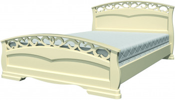 Кровать Грация-1 из массива сосны 900*2000 Слоновая кость в Бобровке - bobrovka.mebel54.com | фото