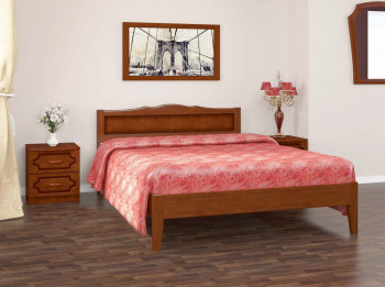 Кровать Карина-7 из массива сосны 1200*2000 Орех в Бобровке - bobrovka.mebel54.com | фото