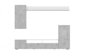 Мебель для гостиной МГС 4 (Белый/Цемент светлый) в Бобровке - bobrovka.mebel54.com | фото
