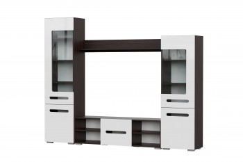 Мебель для гостиной МГС 6 (Исполнение 1/Венге/Белый глянец) в Бобровке - bobrovka.mebel54.com | фото