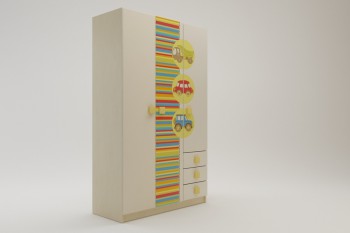 Шкаф 3-х створчатый с ящиками Клаксон (Бежевый/корпус Клен) в Бобровке - bobrovka.mebel54.com | фото