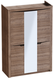 Шкаф трехдверный Соренто Дуб стирлинг/Кофе структурный матовый в Бобровке - bobrovka.mebel54.com | фото